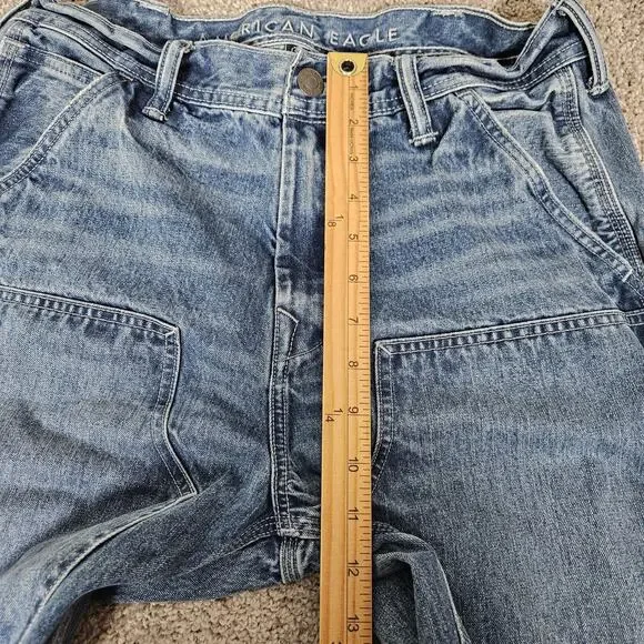 American Eagle Jeans Mens 30X28 (Tag 30X32) Blue Carpenter Double Knee Skater - Picture 10 of 13